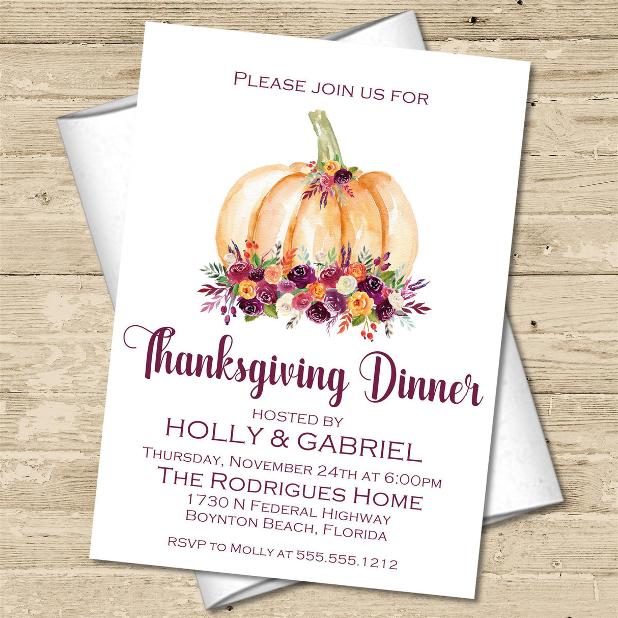 Thanksgiving Dinner Invitations