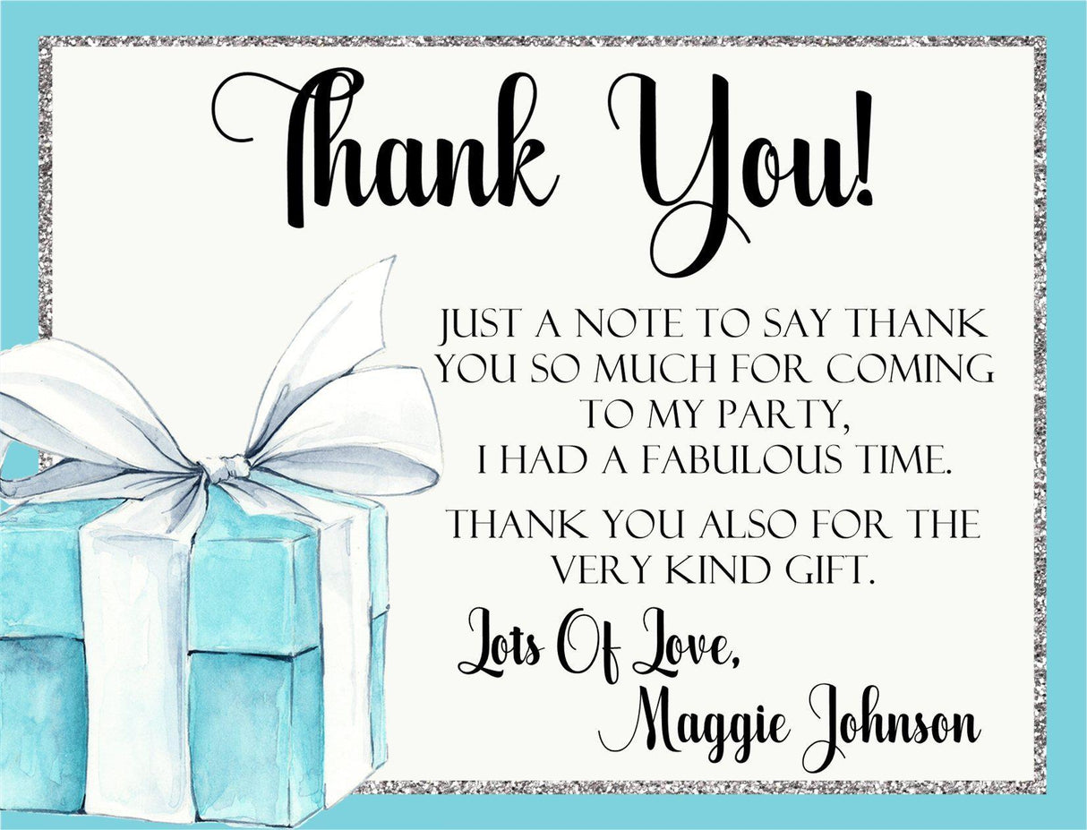 Tiffany gift thank you notes elegant theme