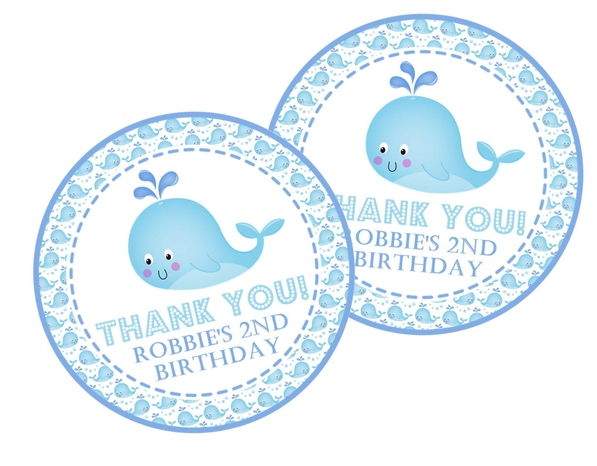 Under the sea whale party favor label