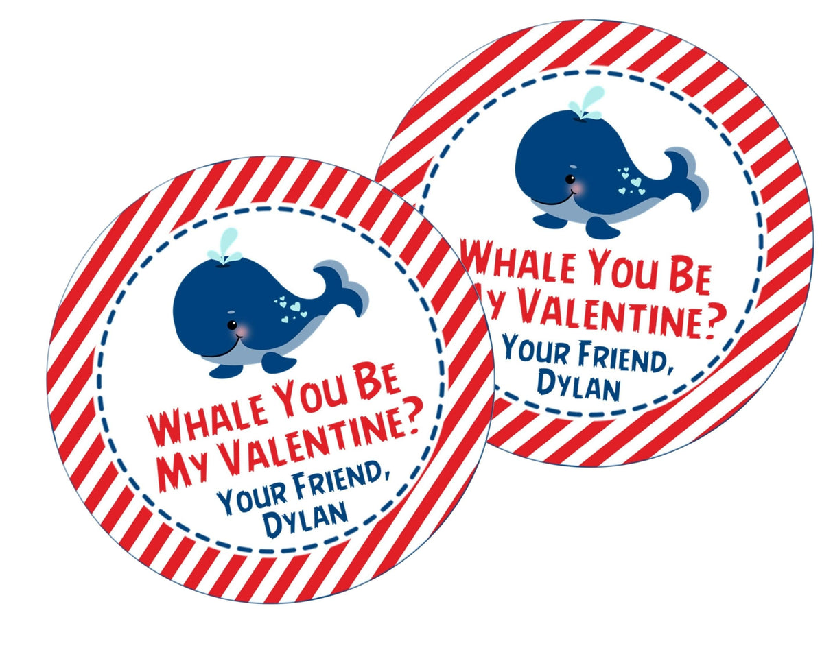 Whale You Be My Valentine label