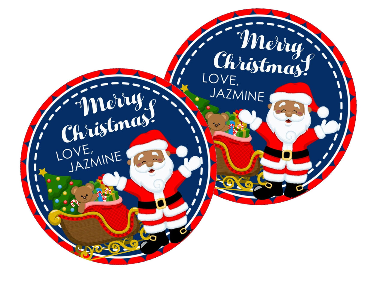 Winter holiday Santa gift sticker