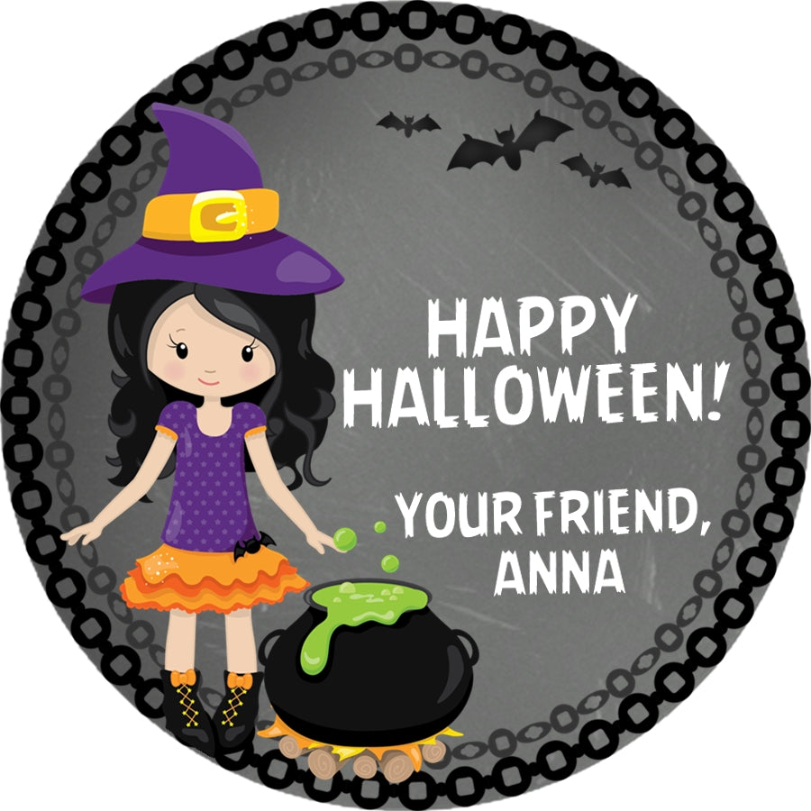 Witch caldron halloween stickers