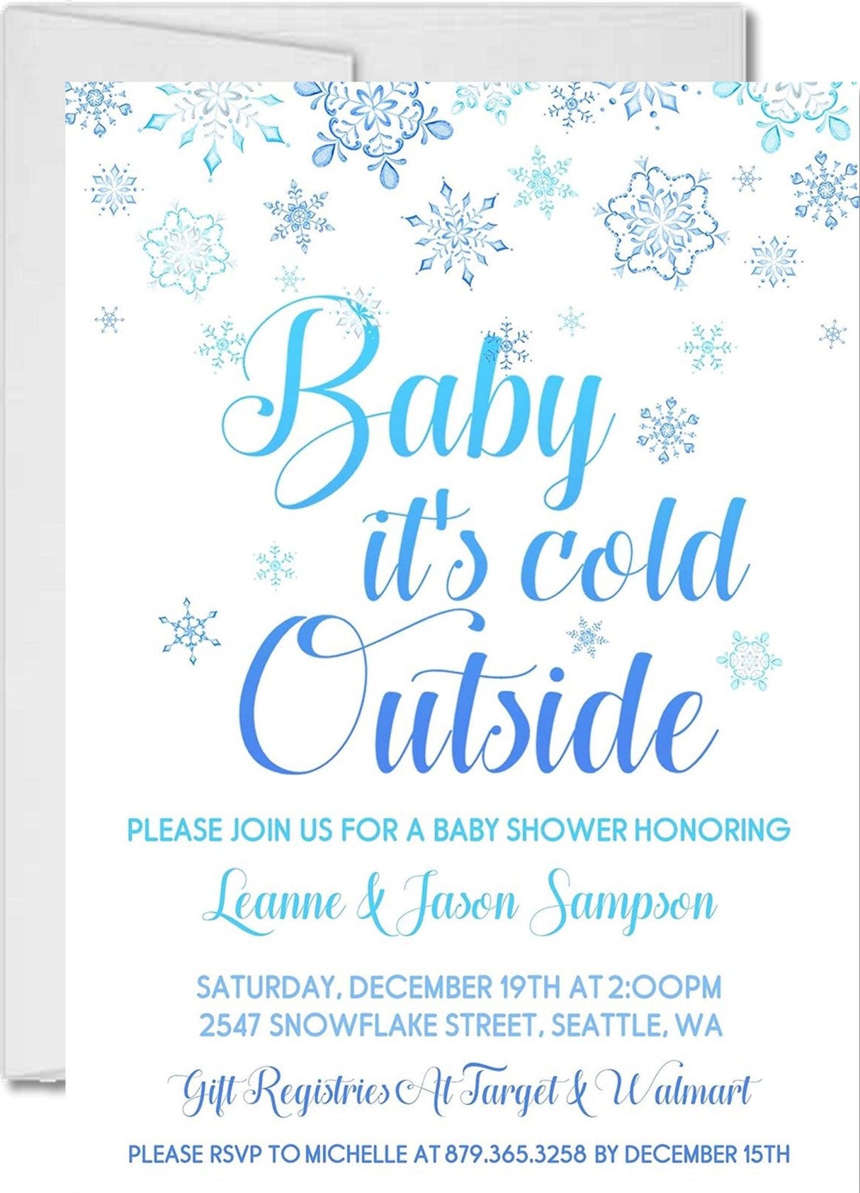 baby its cold outside invitations icy watercolor theme