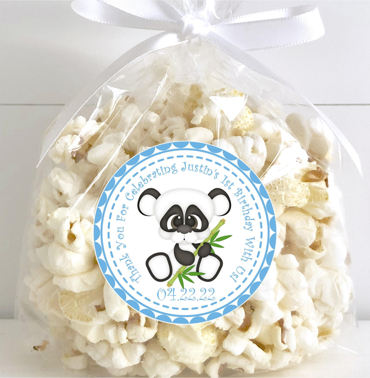 bamboo panda birthday sticker design