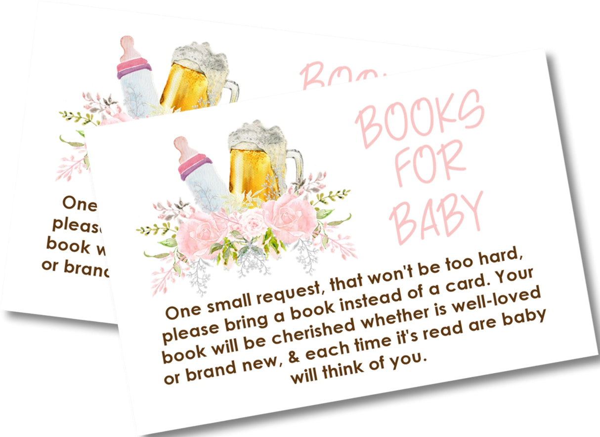 Girls Pink Beer Book Request Cards