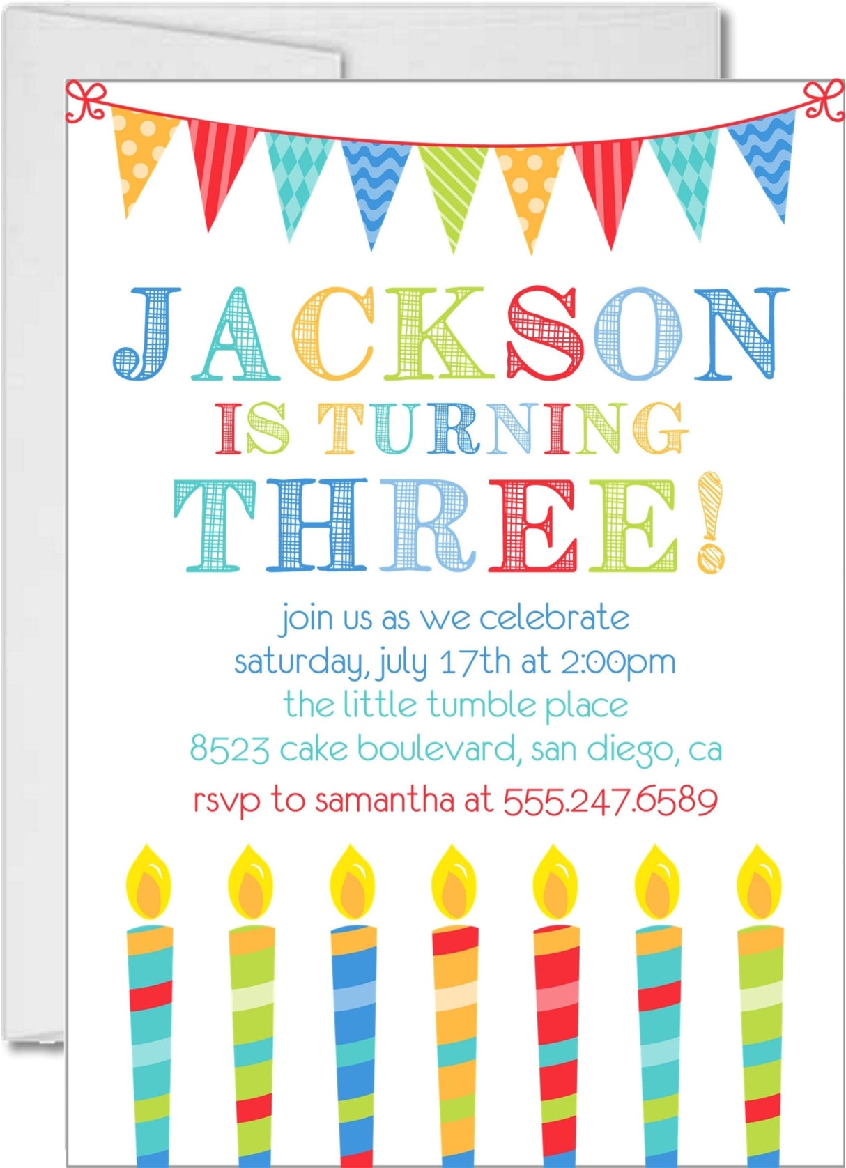 birthday candle invitation cards bright kids birthday style
