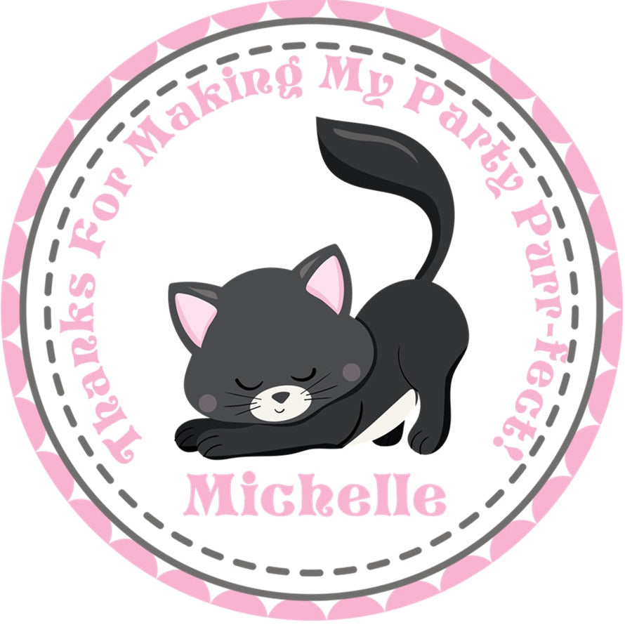 black cat birthday stickers