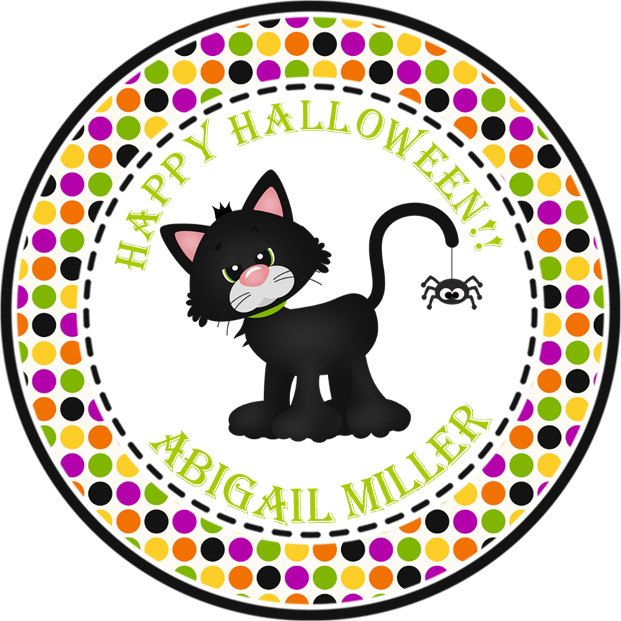 black cat polka dot halloween sticker