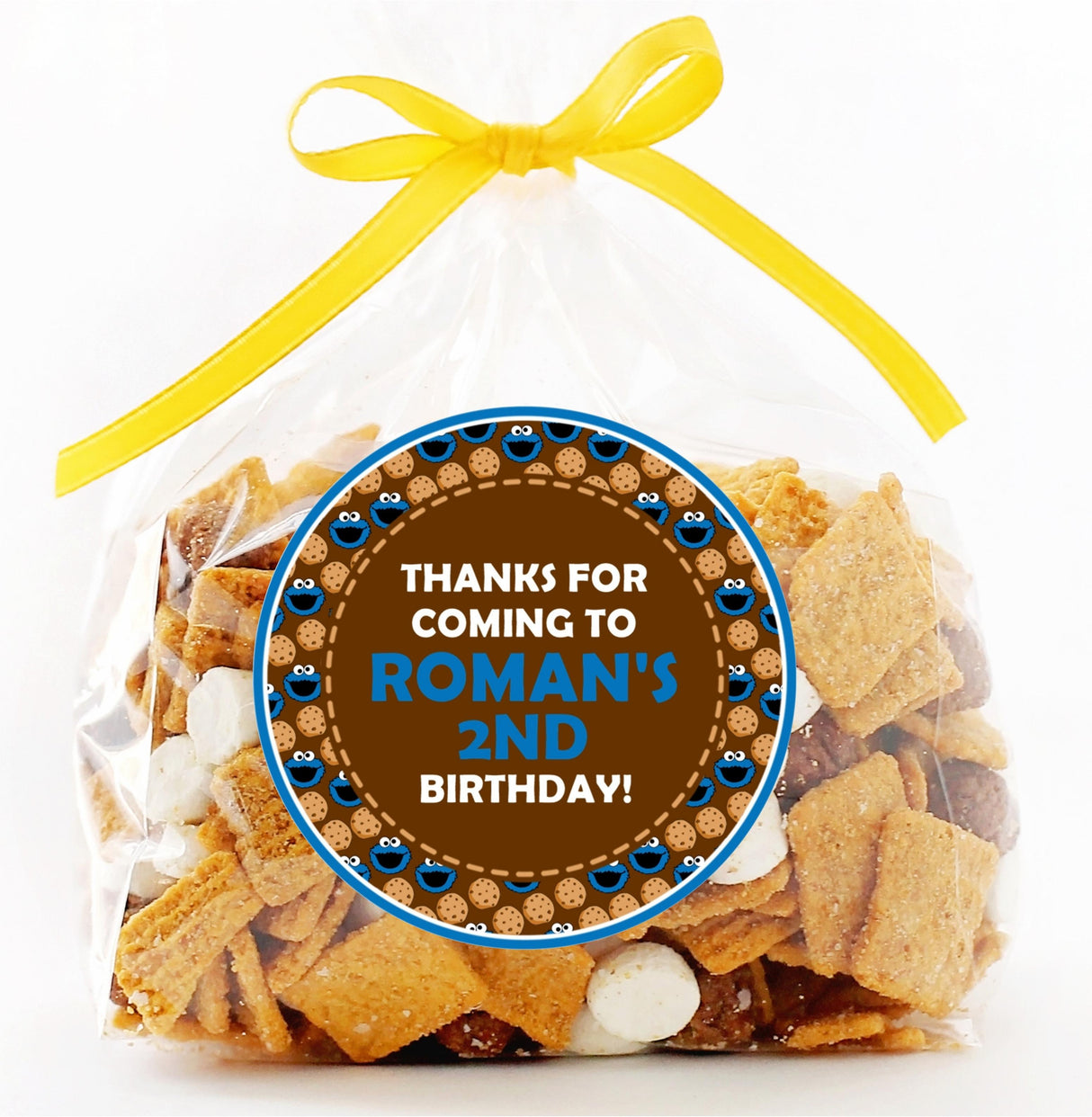 blue cookie monster birthday stickers