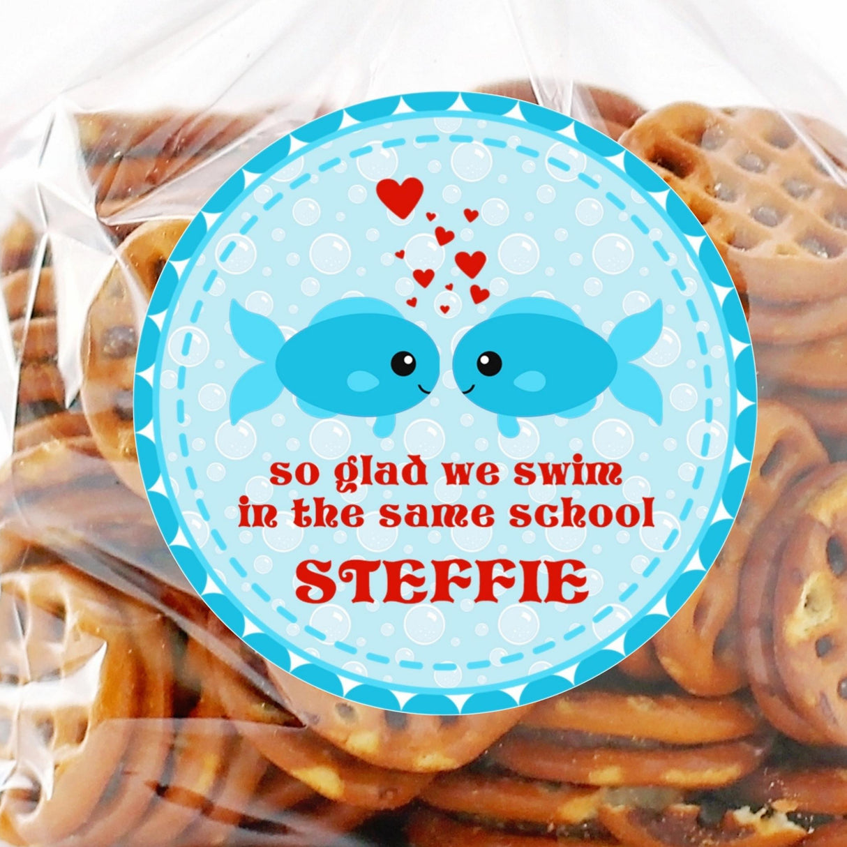 blue fish valentine stickers