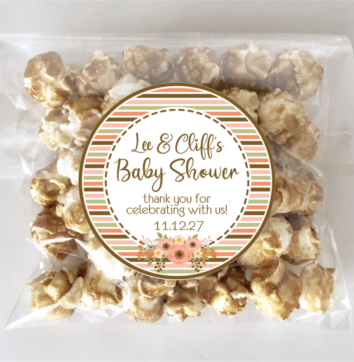 boho baby shower favor label