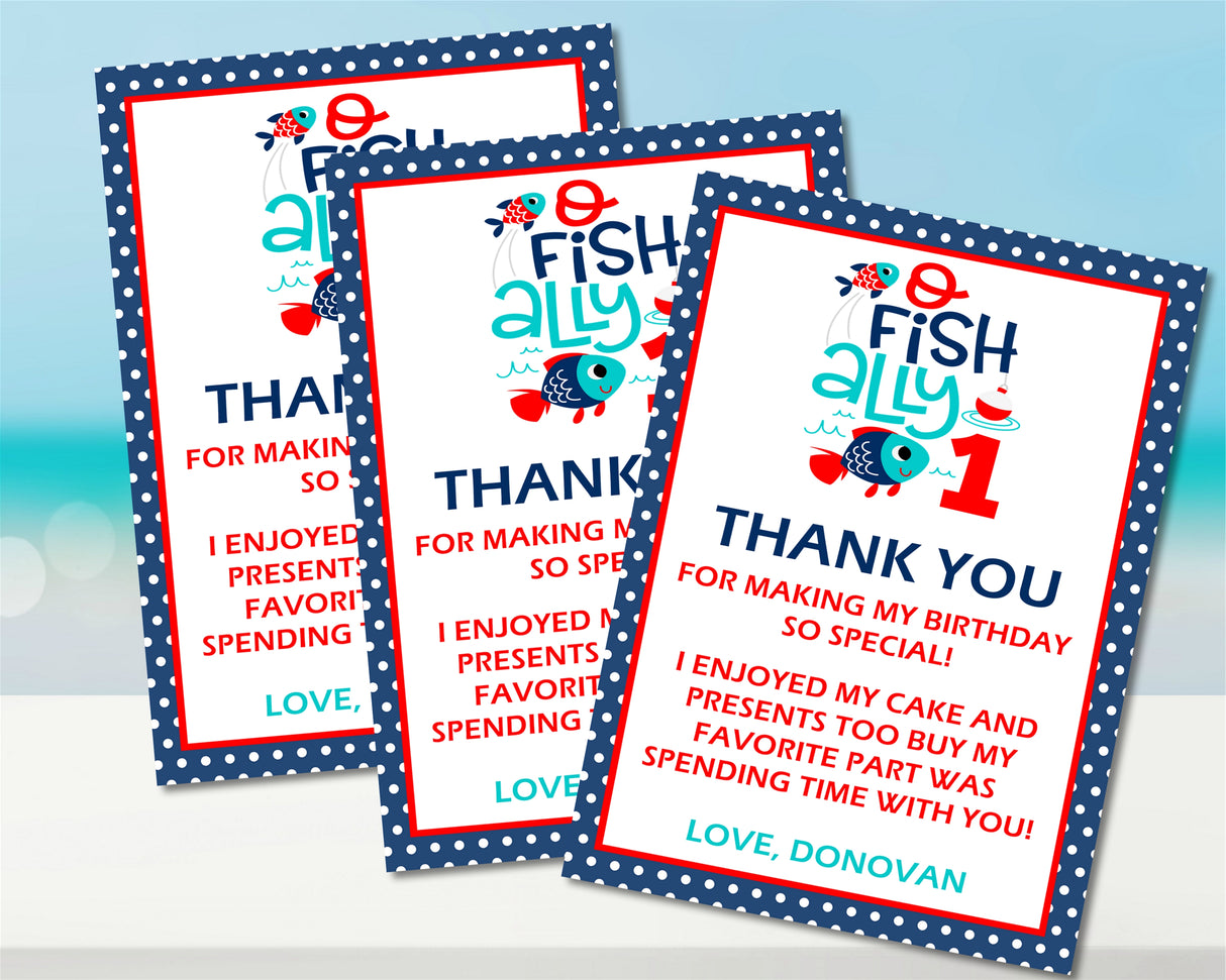 Boys Officially One 1st Birthday Thank You Cards