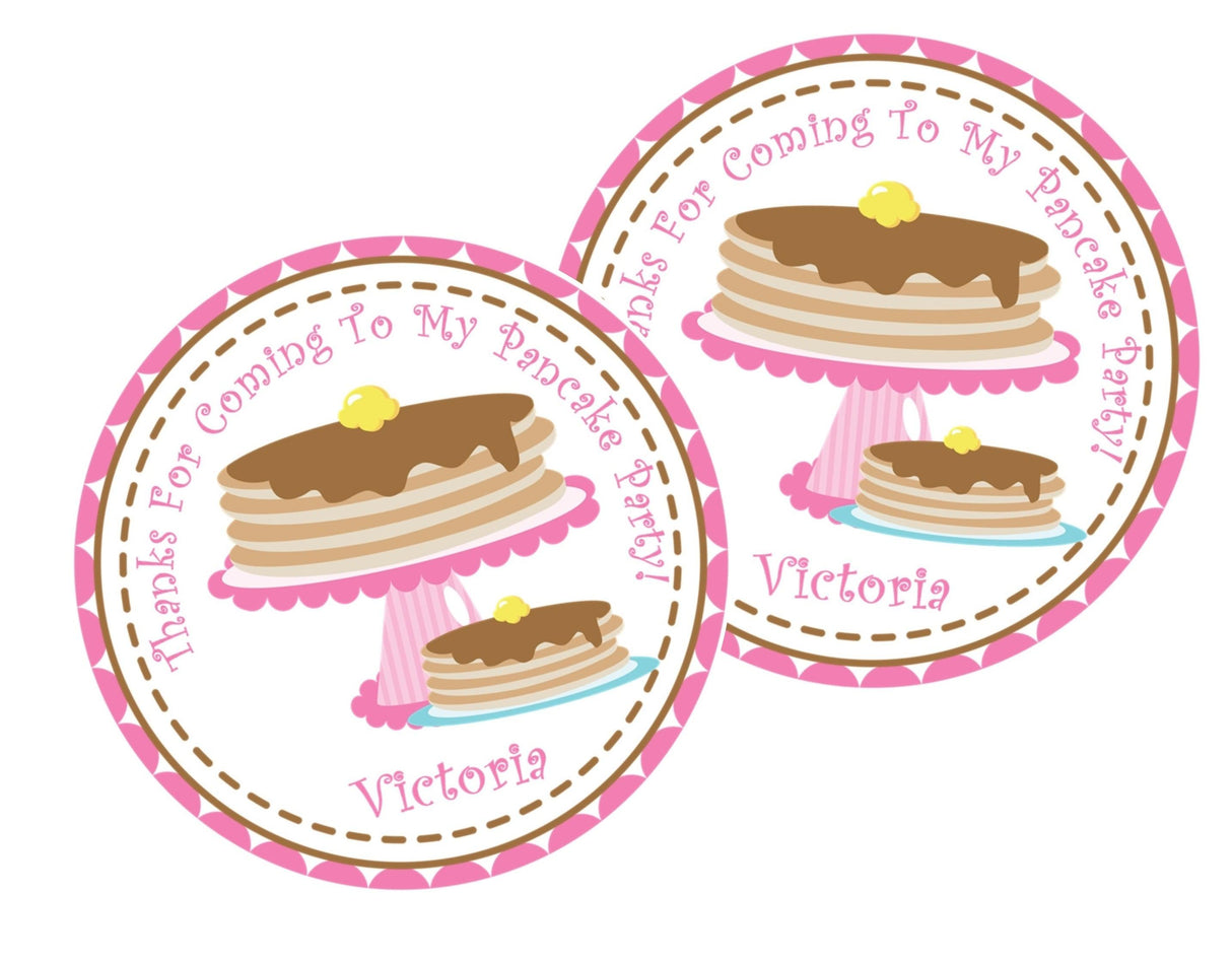 breakfast stack party favor labels