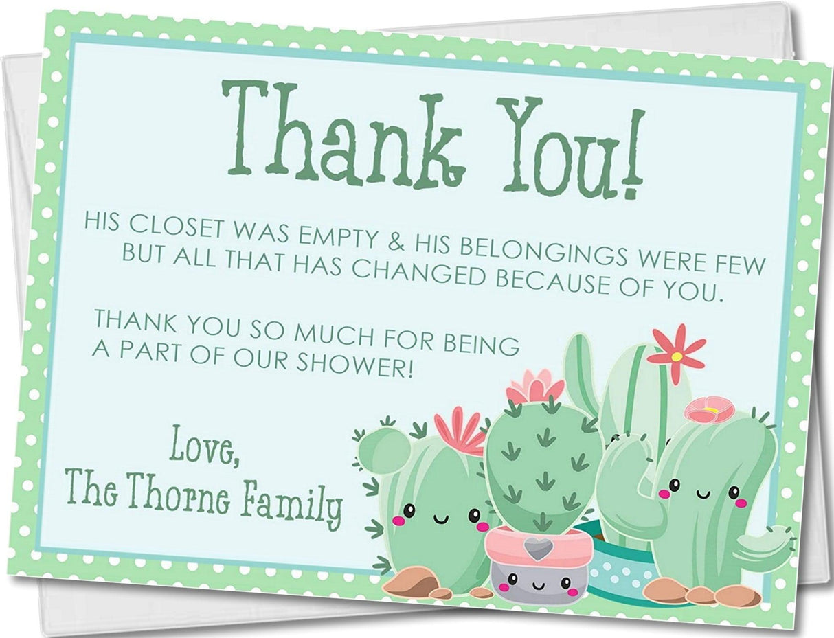 cactus baby shower invitations pastel blue desert design