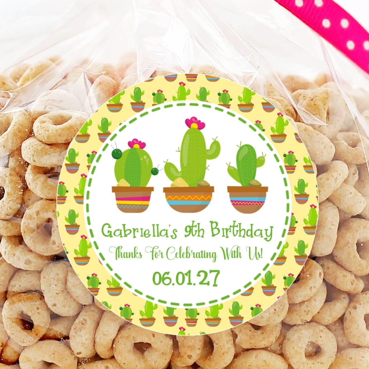 cactus trio birthday sticker design