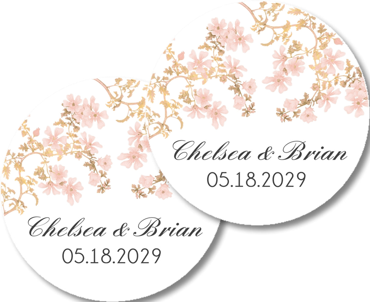 cherry blossom wedding stickers