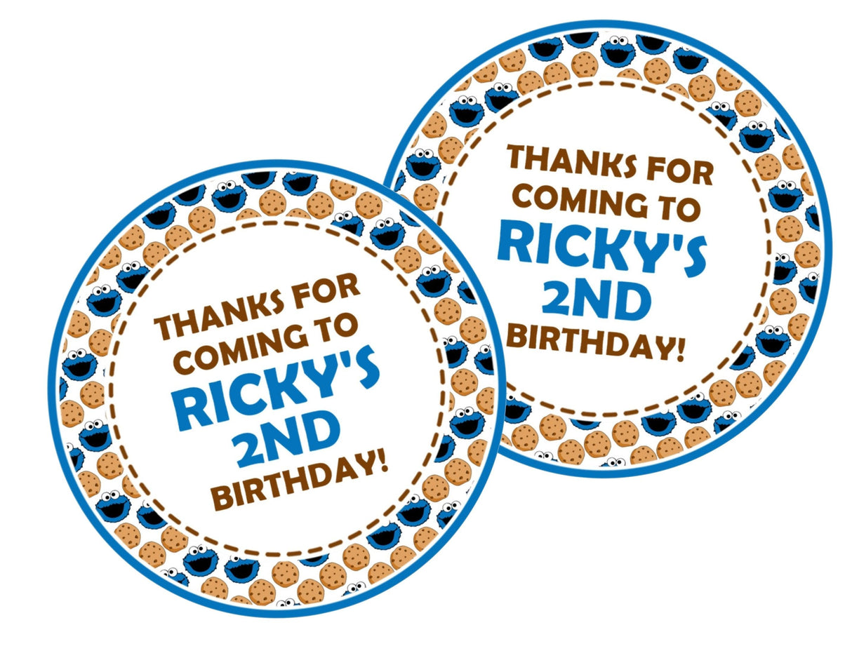 chocolate chip cookie border party favor label