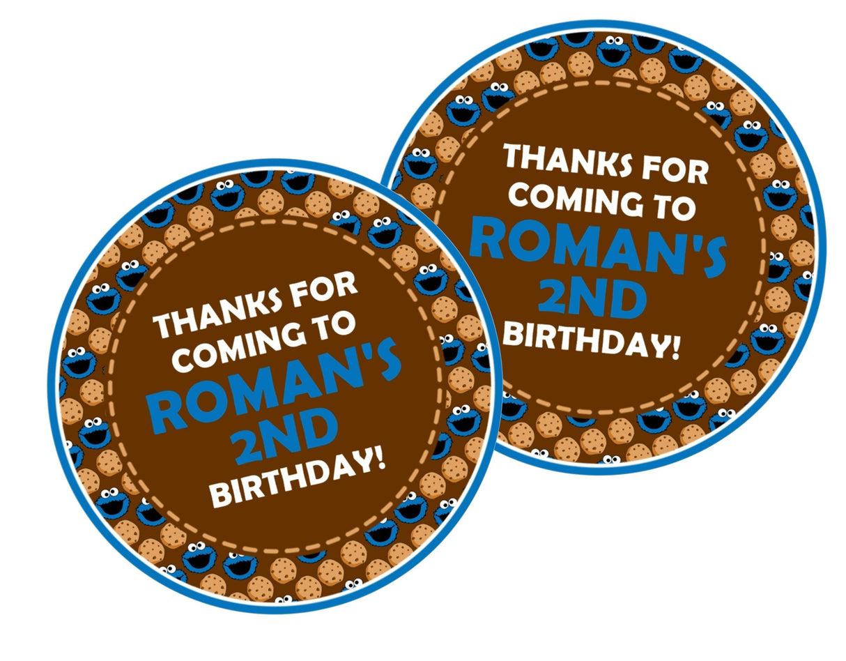 chocolate cookie patterned party favor label