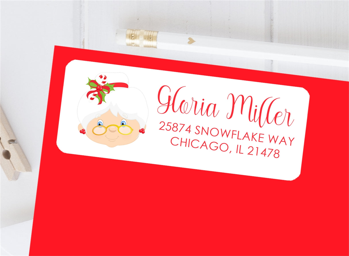 Mrs Claus Christmas Address Labels