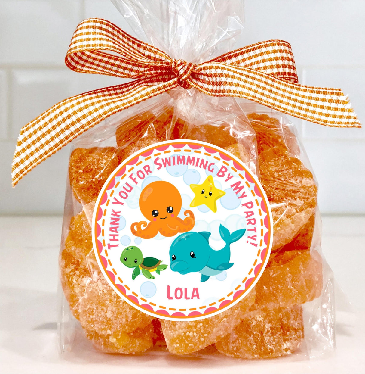 colorful ocean themed favor stickers