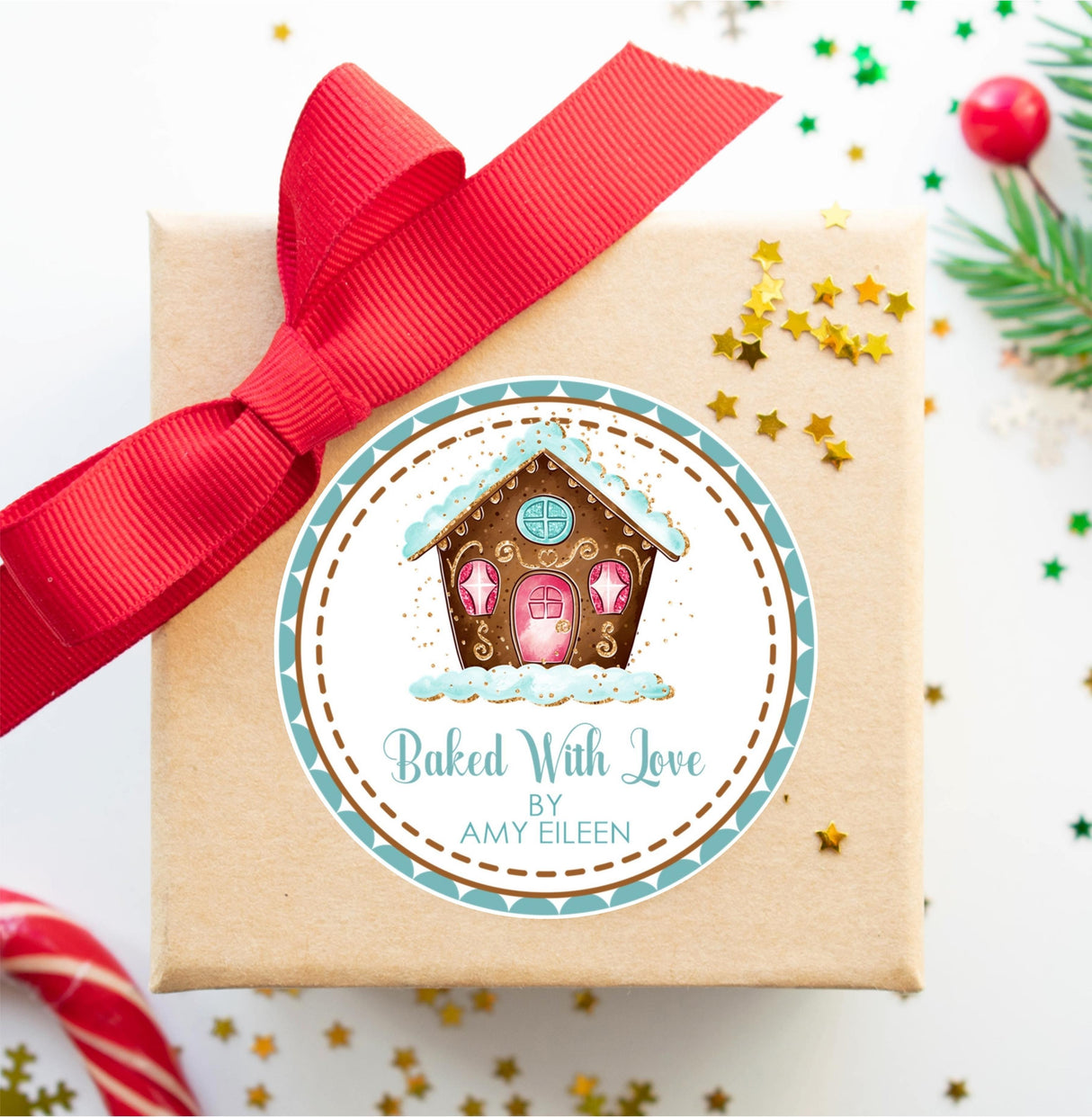 cookie exchange gingerbread bakery christmas label