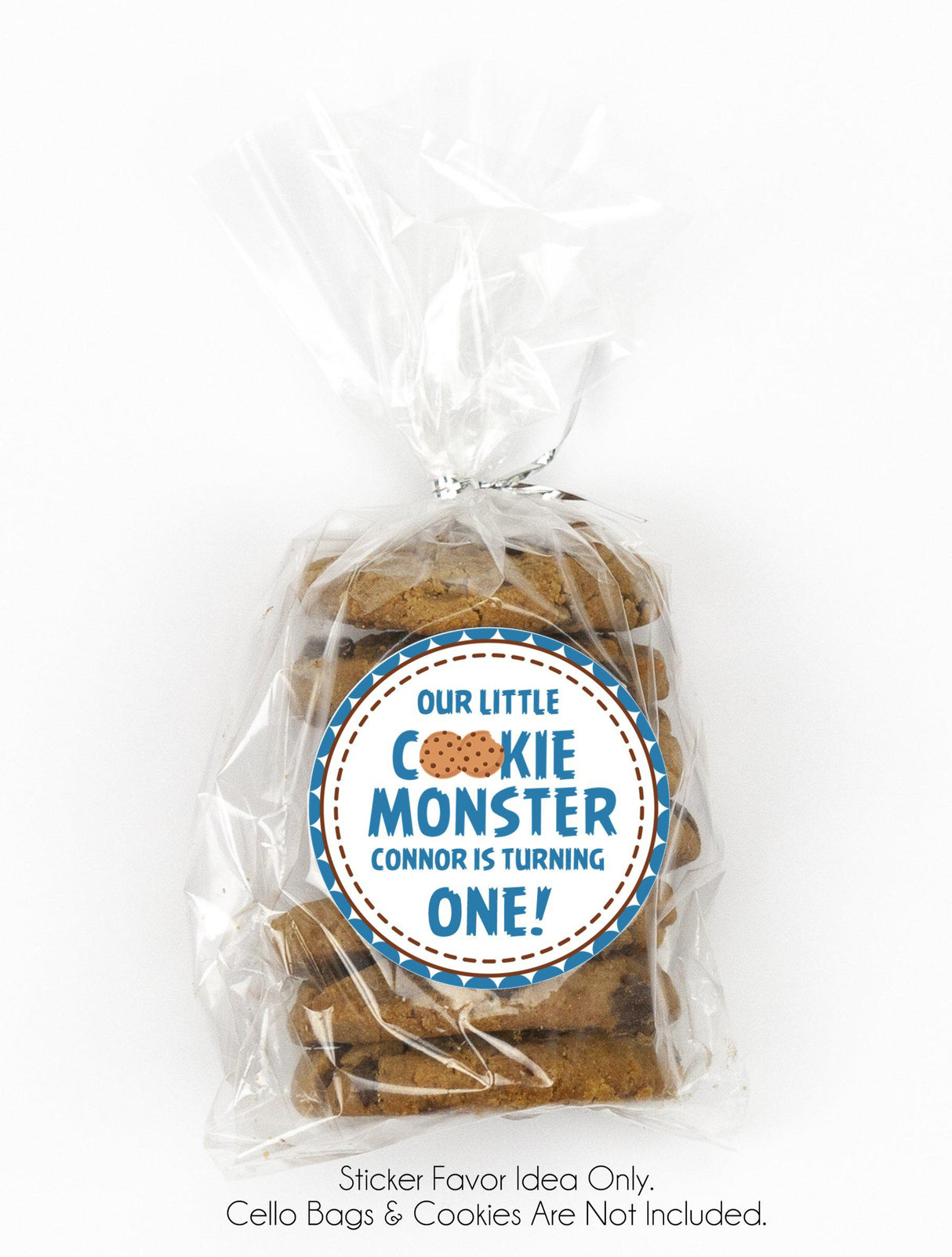 cookie monster birthday sticker for any age