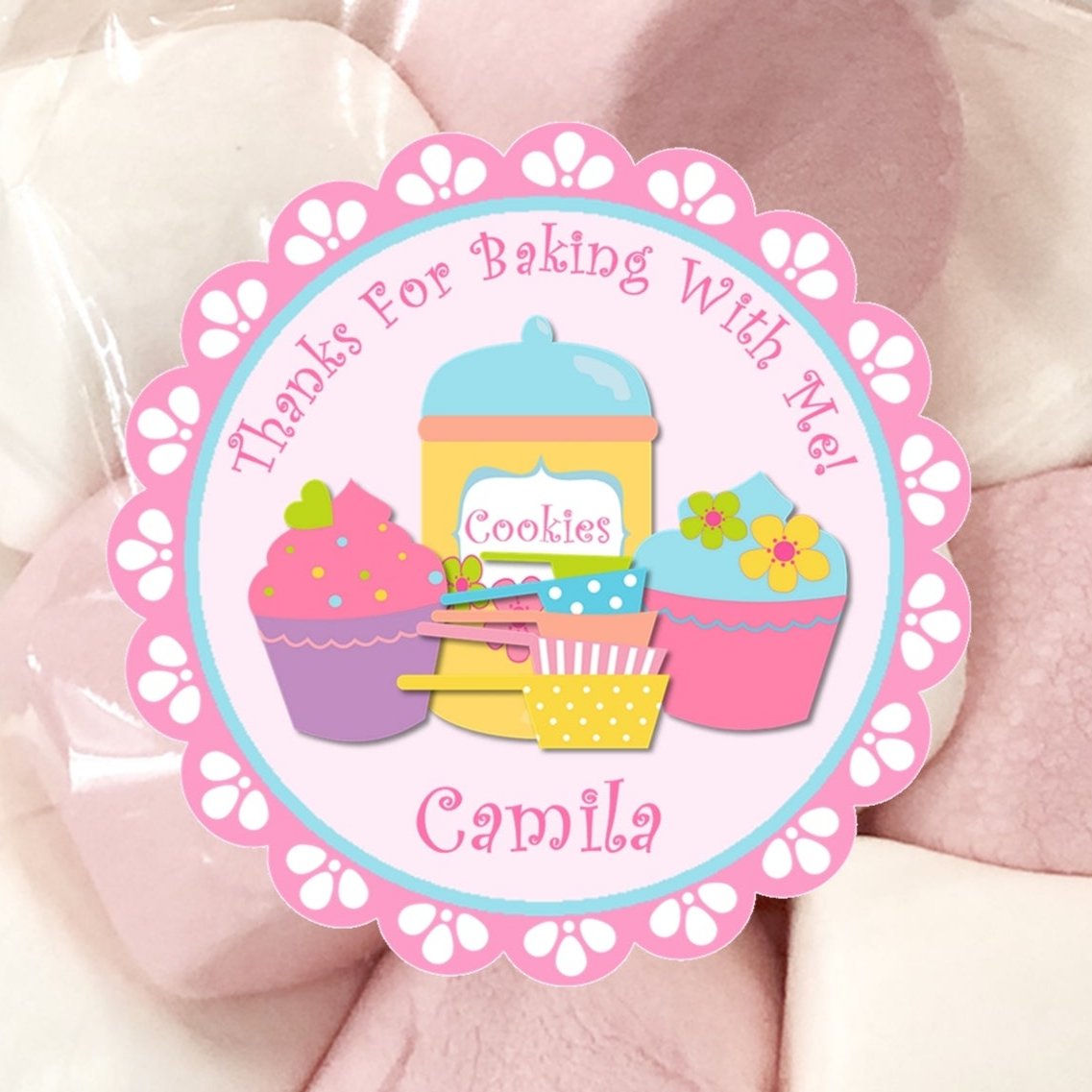cupcake cookie jar baking sticker