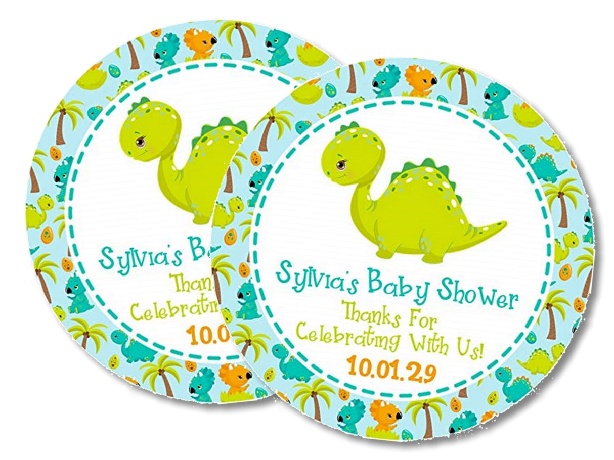 Dinosaur Baby Shower Stickers – Gender Neutral Design