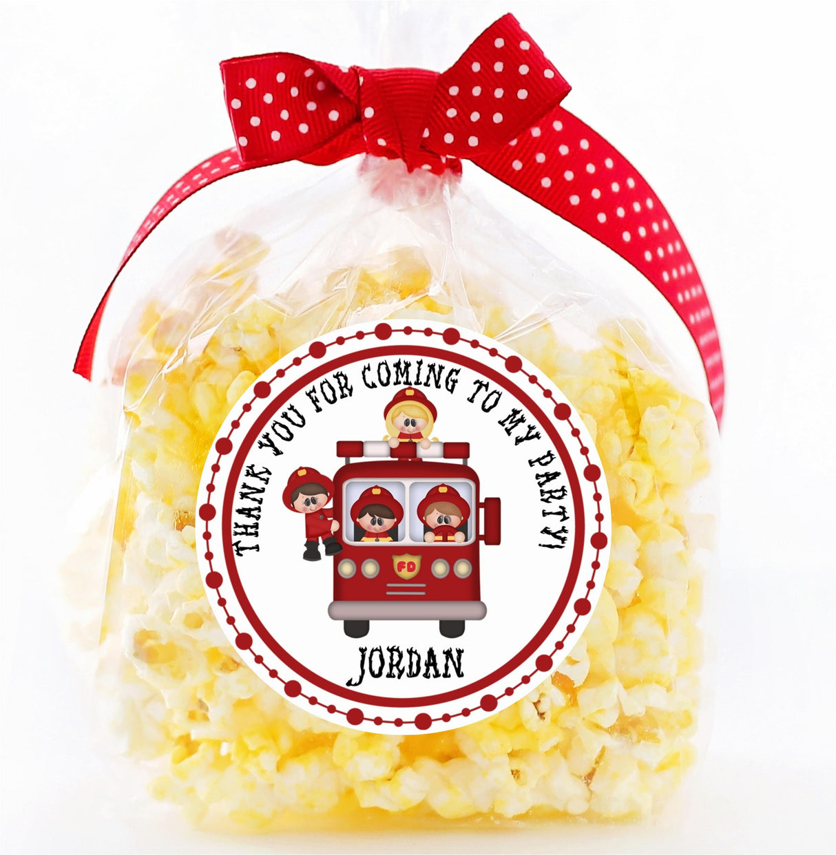 firefighter party sticker for kids