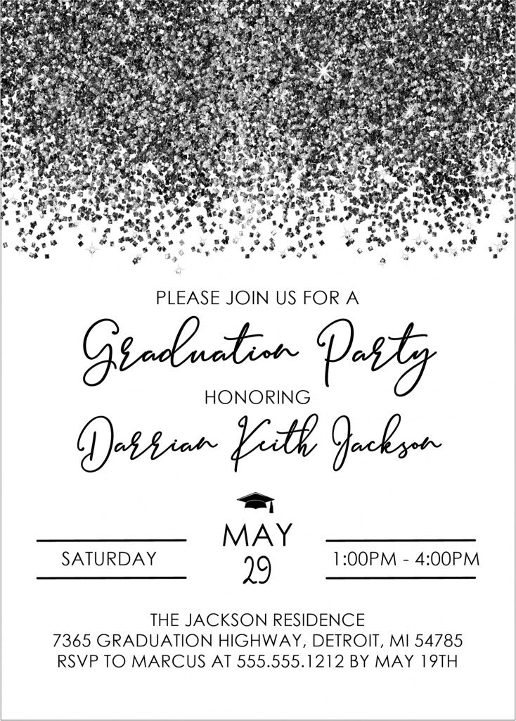 graduation party invitations modern confetti design