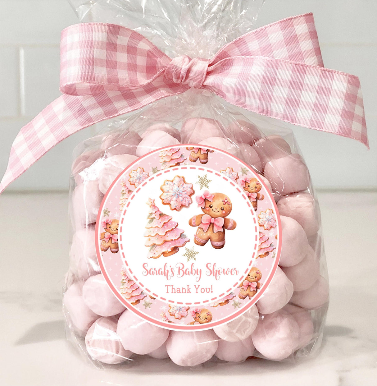 holiday baby shower sticker design for girls