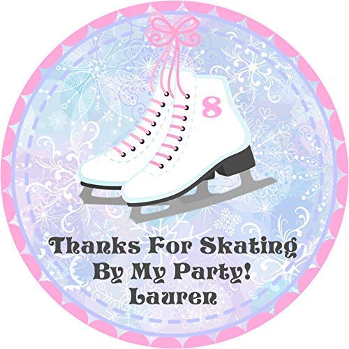 ice skate birthday labels