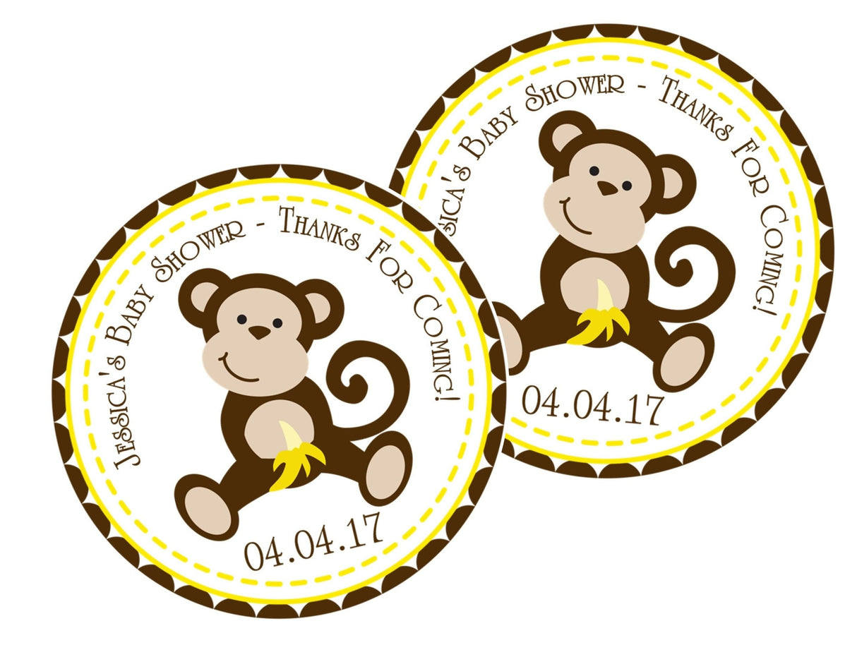 jungle safari gender neutral monkey favor label