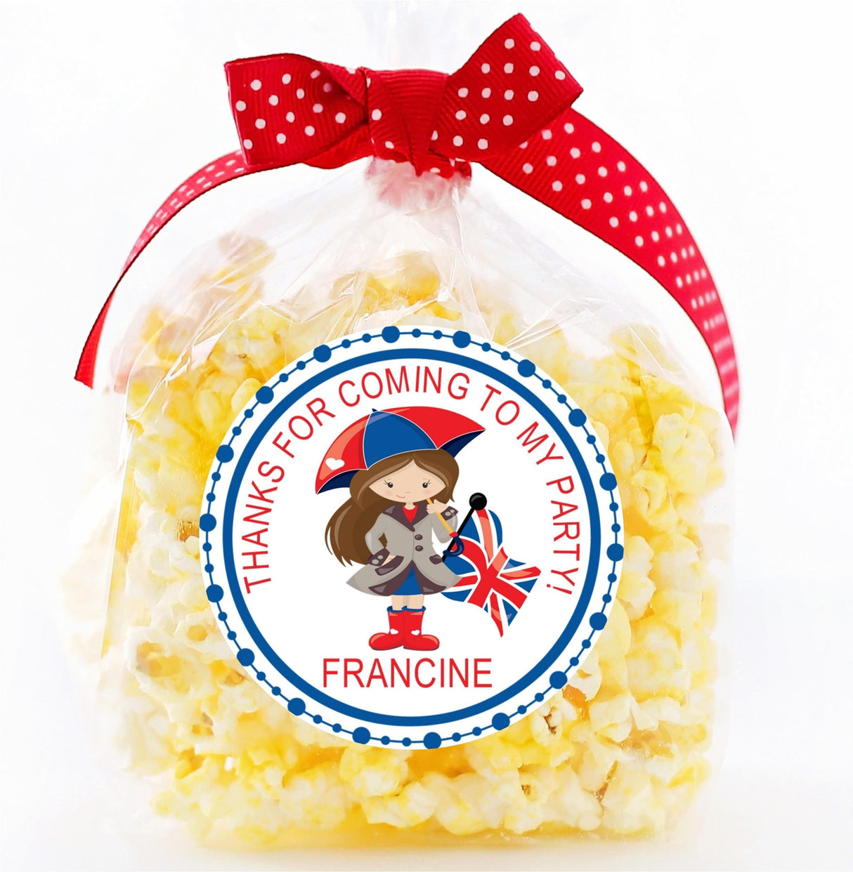 london girl birthday sticker with umbrella