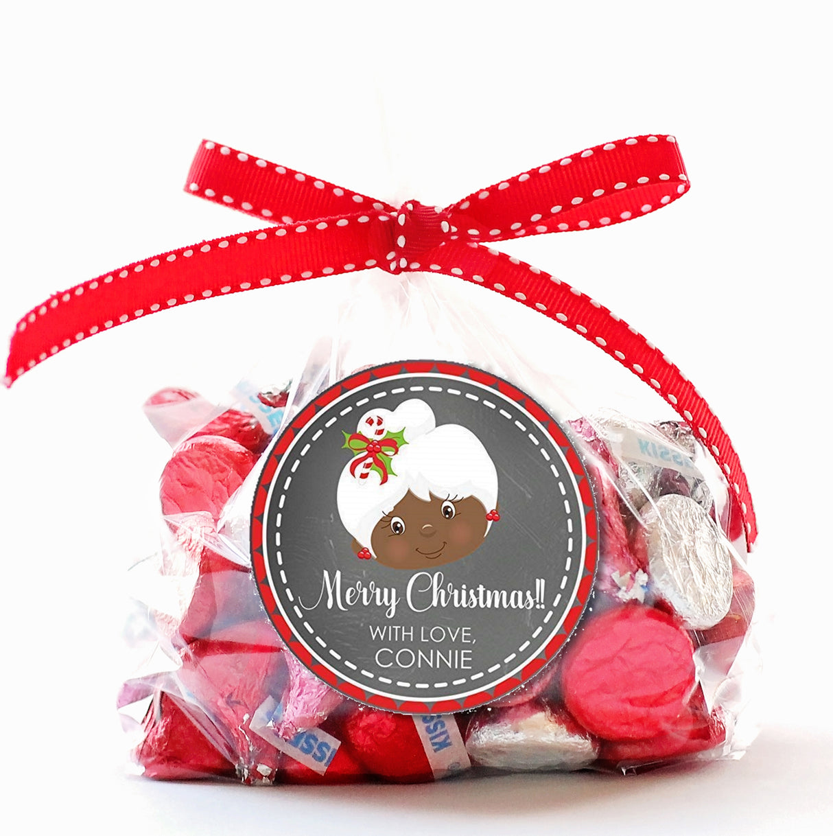 merry christmas mrs claus gift sticker for holiday treats