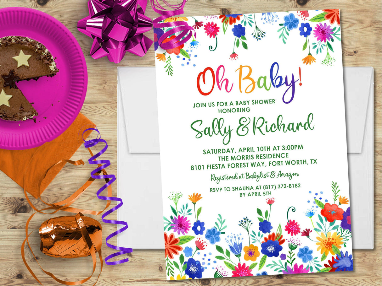 mexican fiesta baby shower invitations
