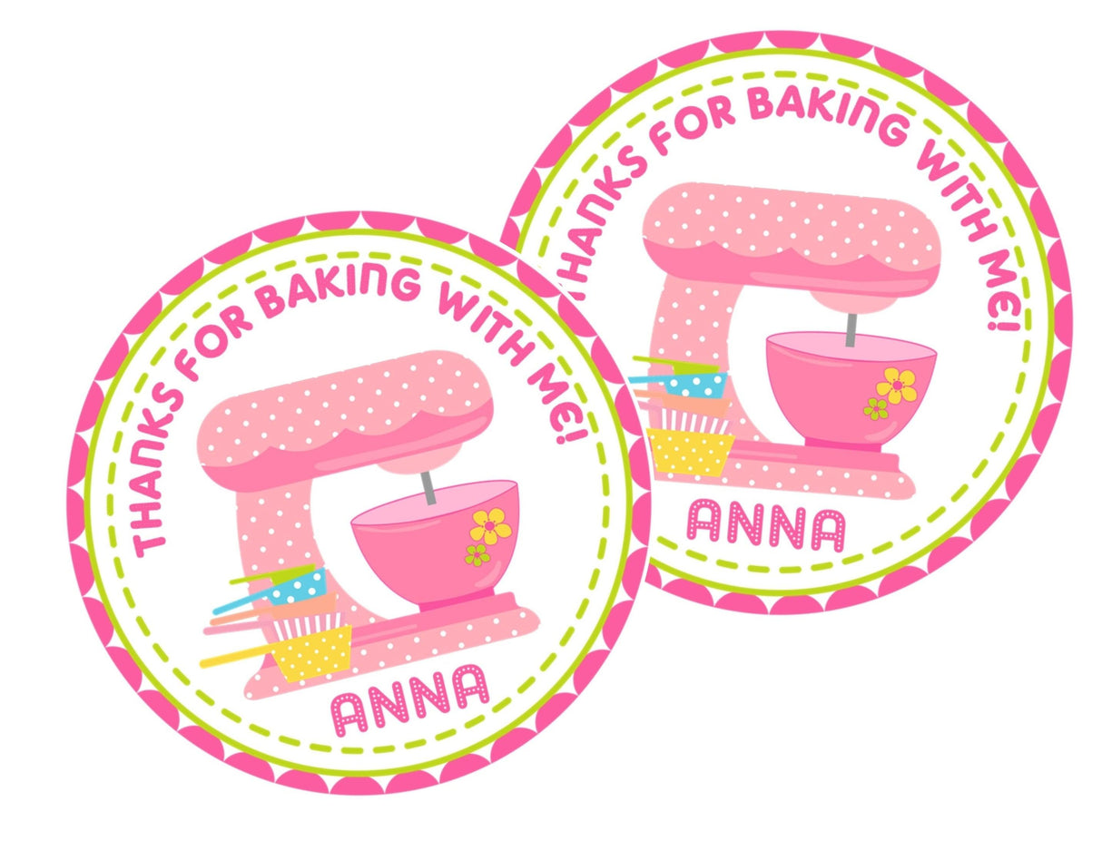pastel cupcake baking party label