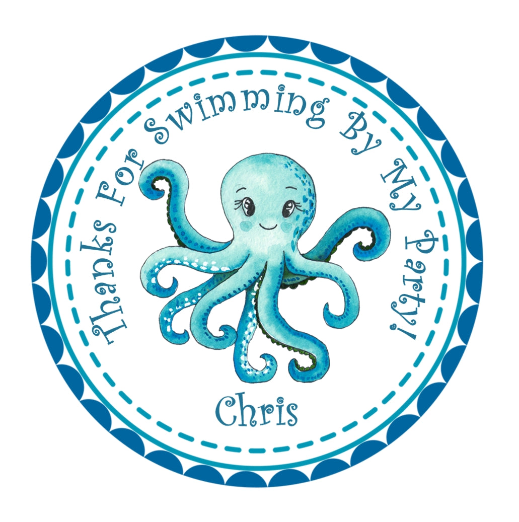 personalized under the sea party favor label