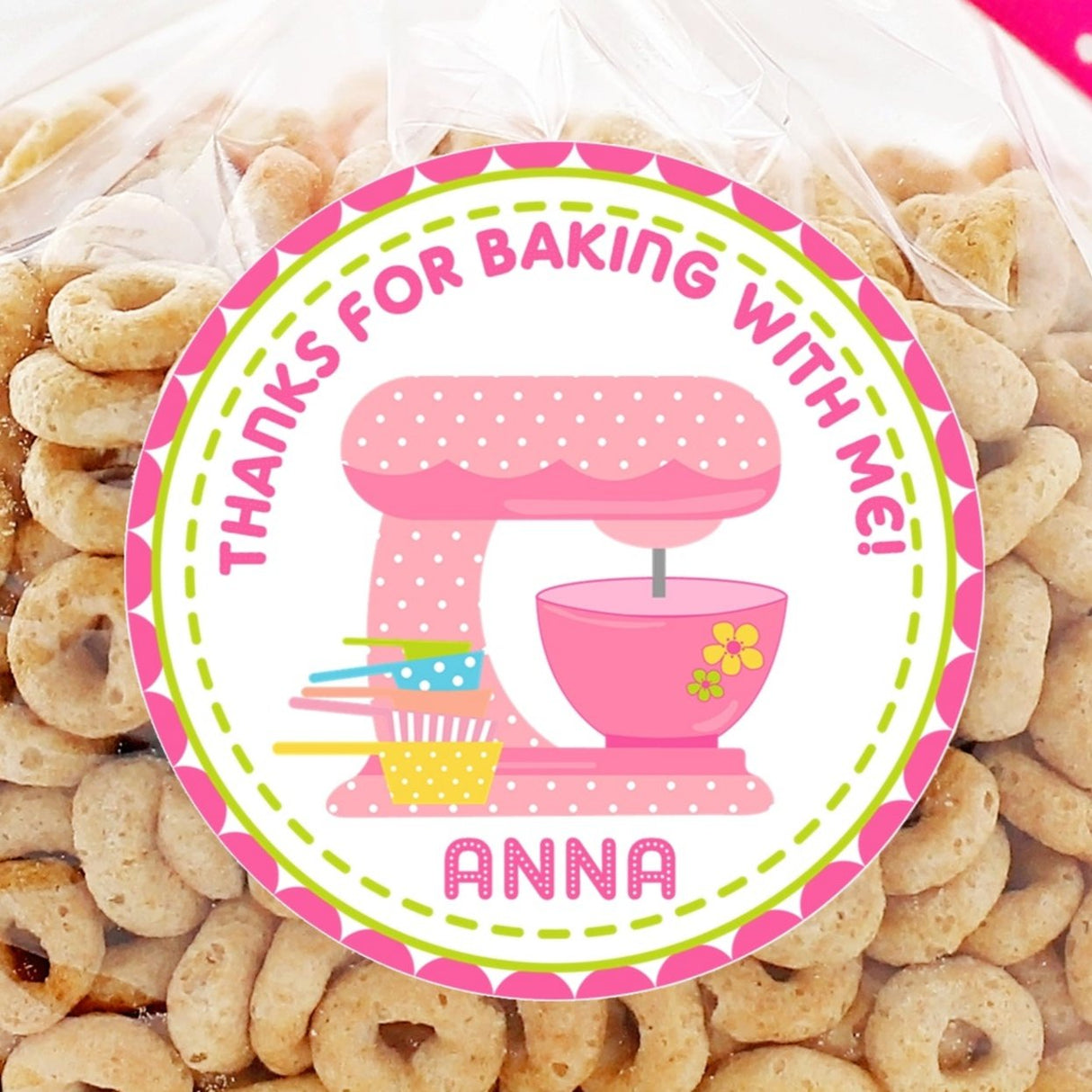 pink mixer baking birthday sticker