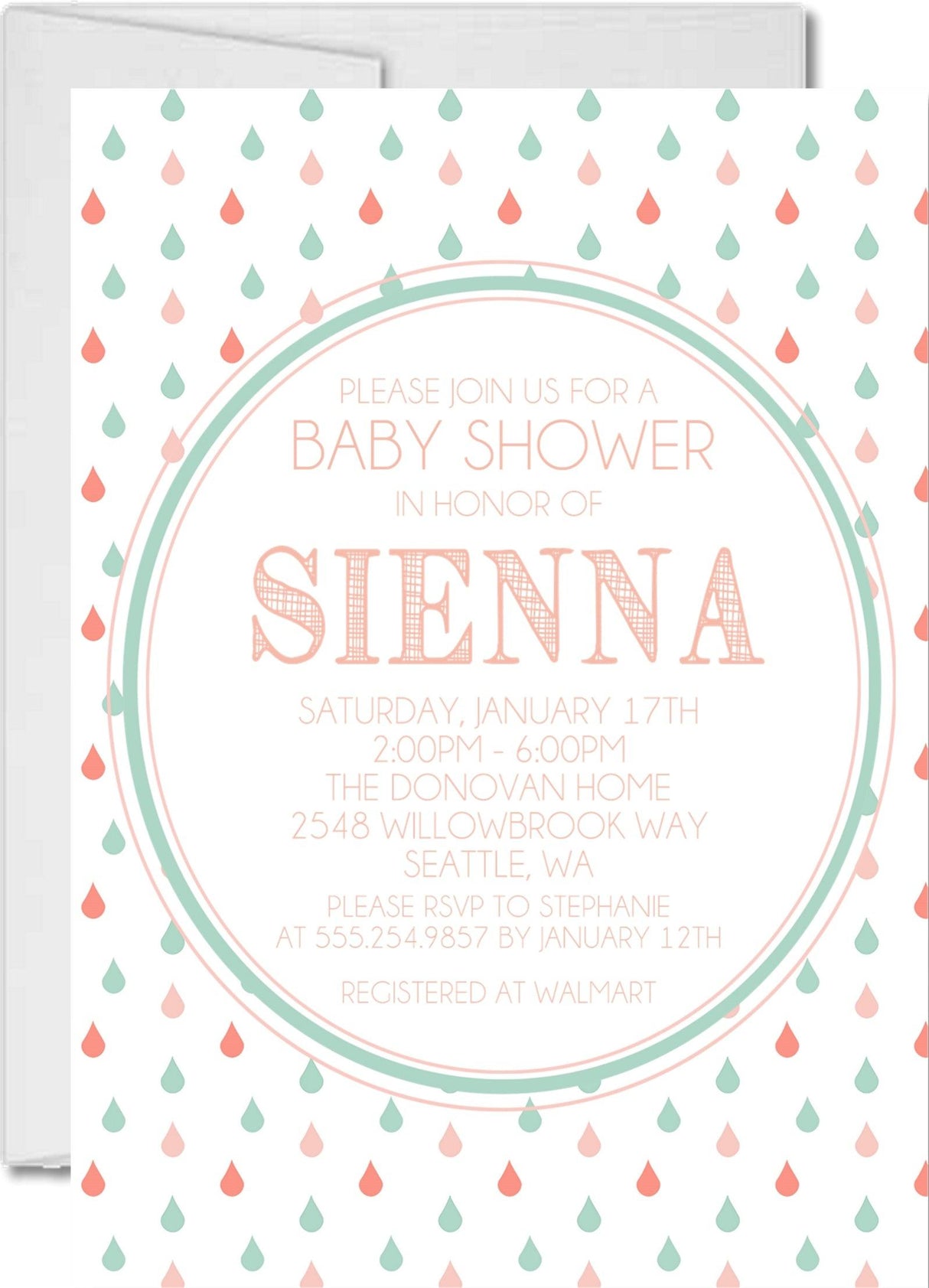 rainbow baby shower invitations pastel raindrop design