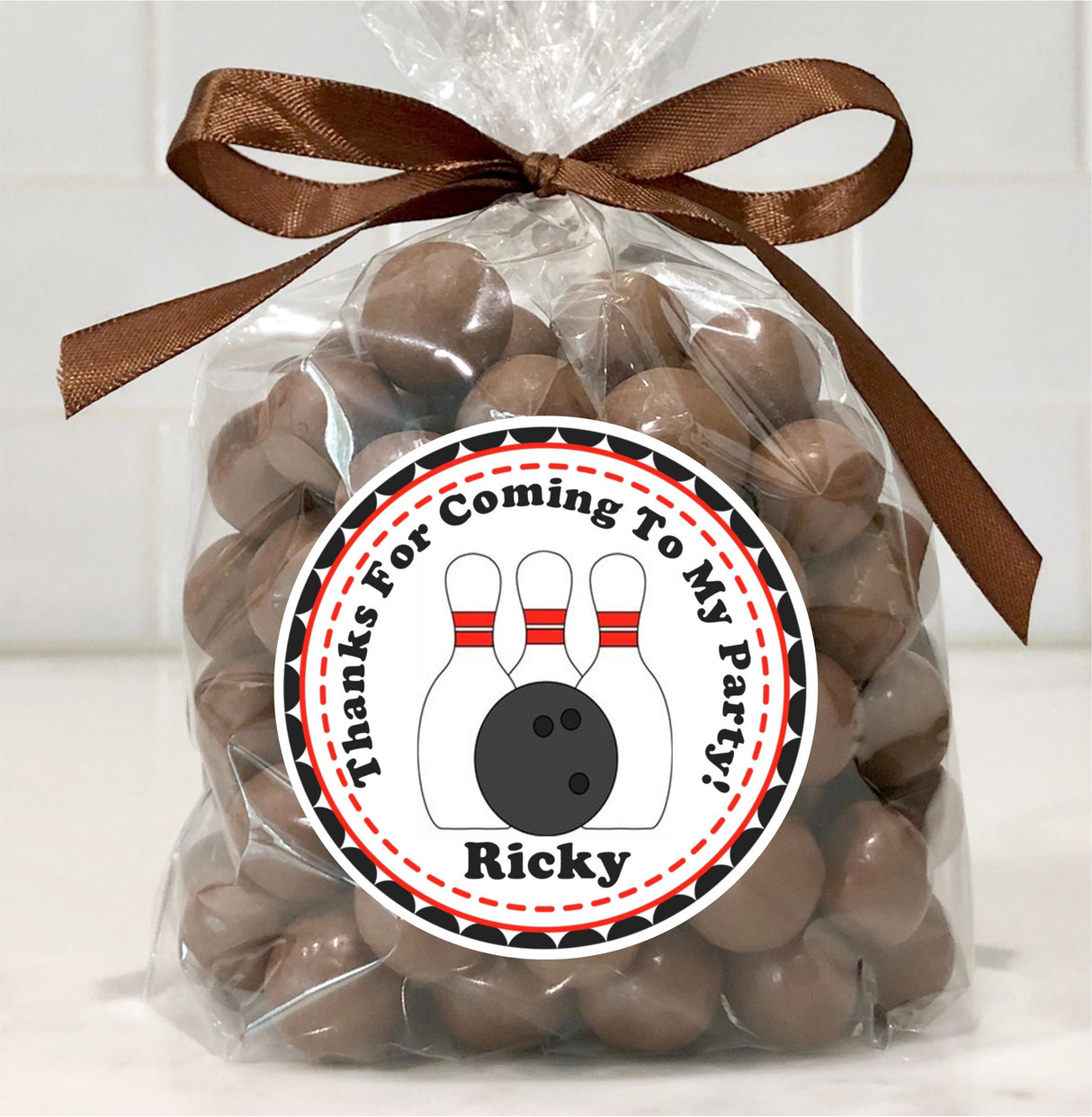 red stripe bowling strike sticker