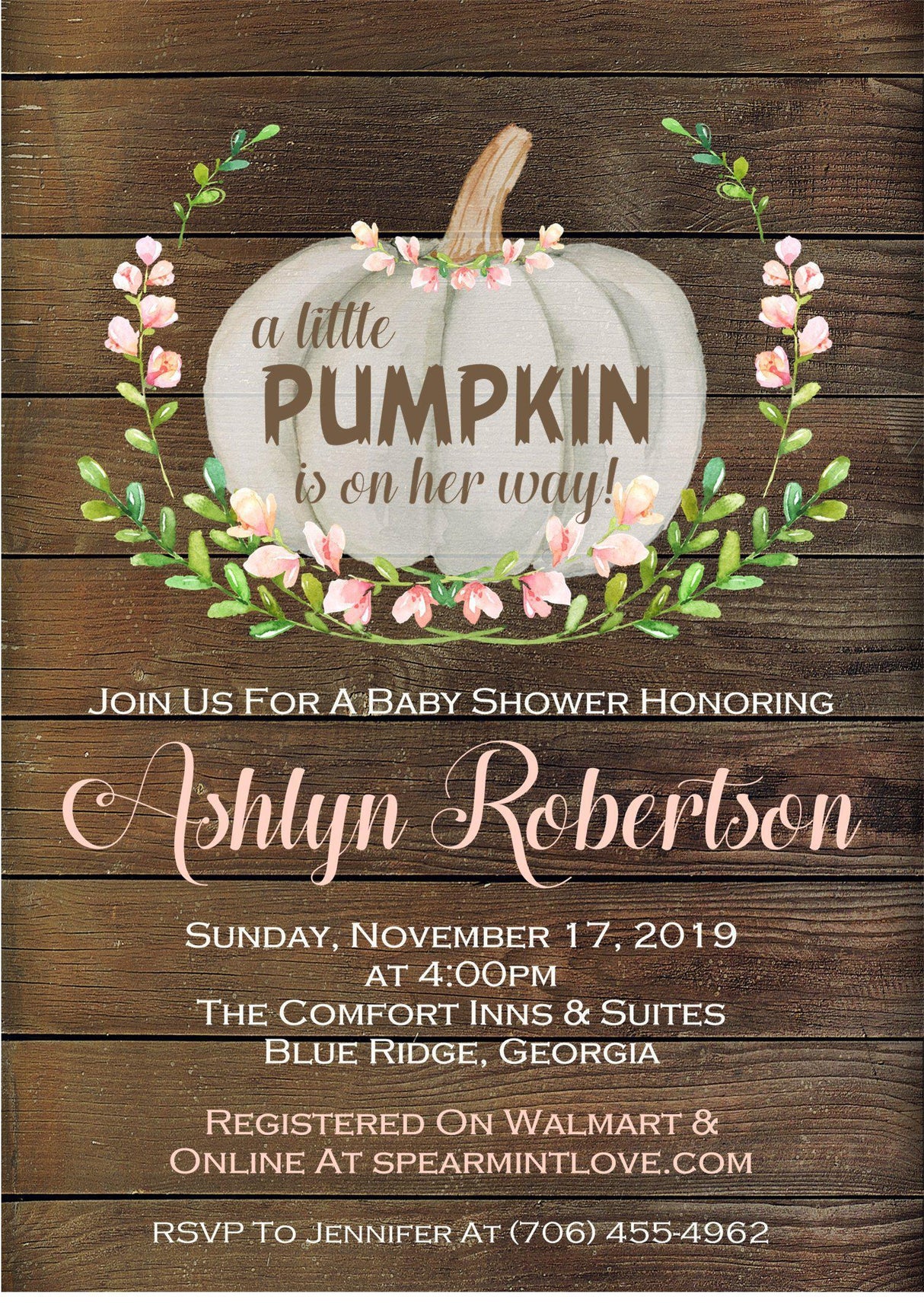 rustic pumpkin invitation cards wood harvest style