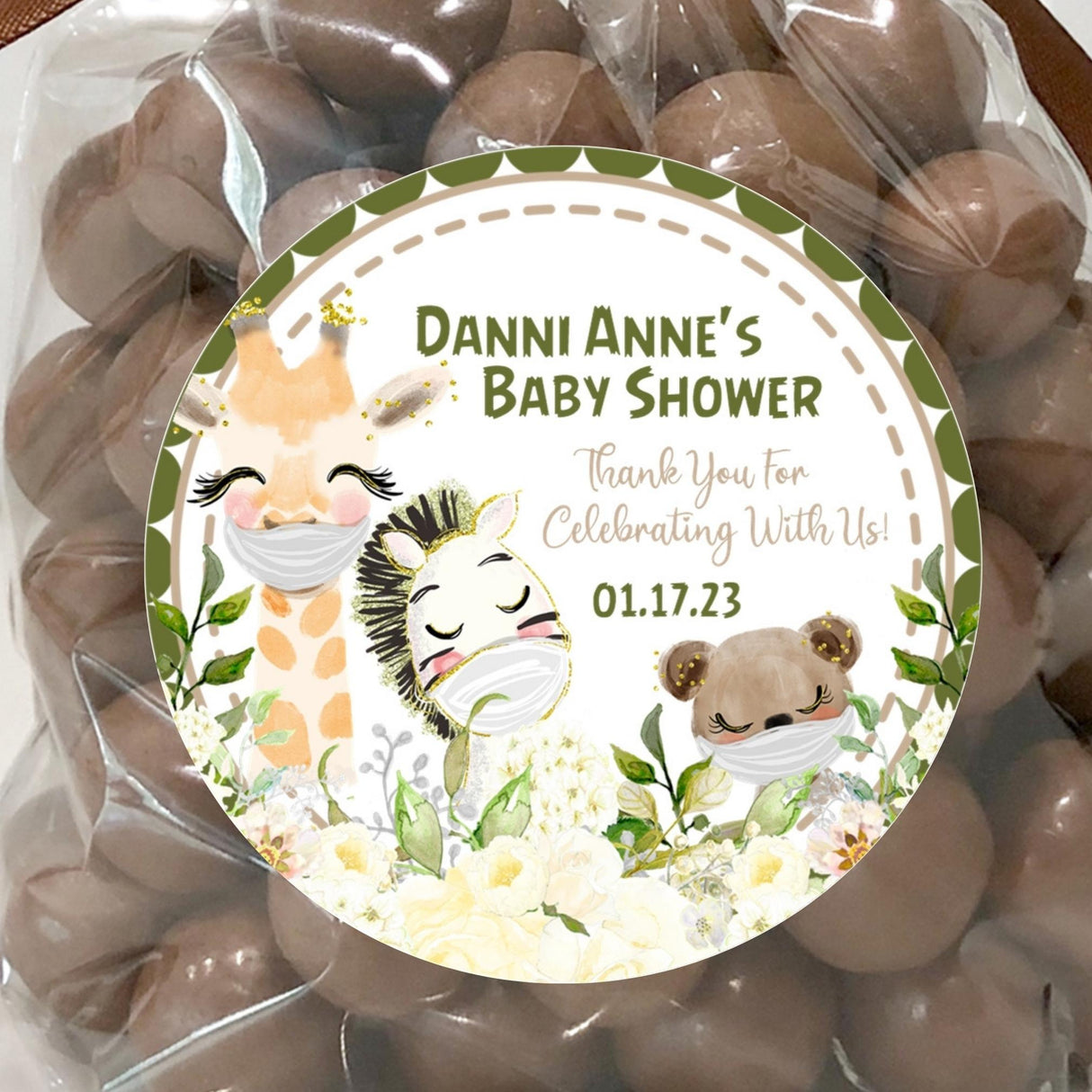 social distance jungle baby shower favor label