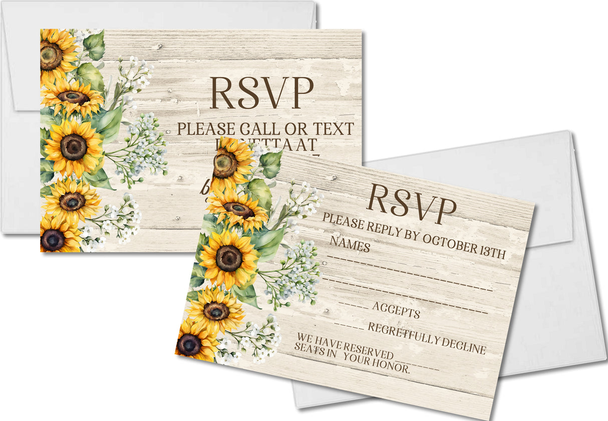 sunflower rsvp cards