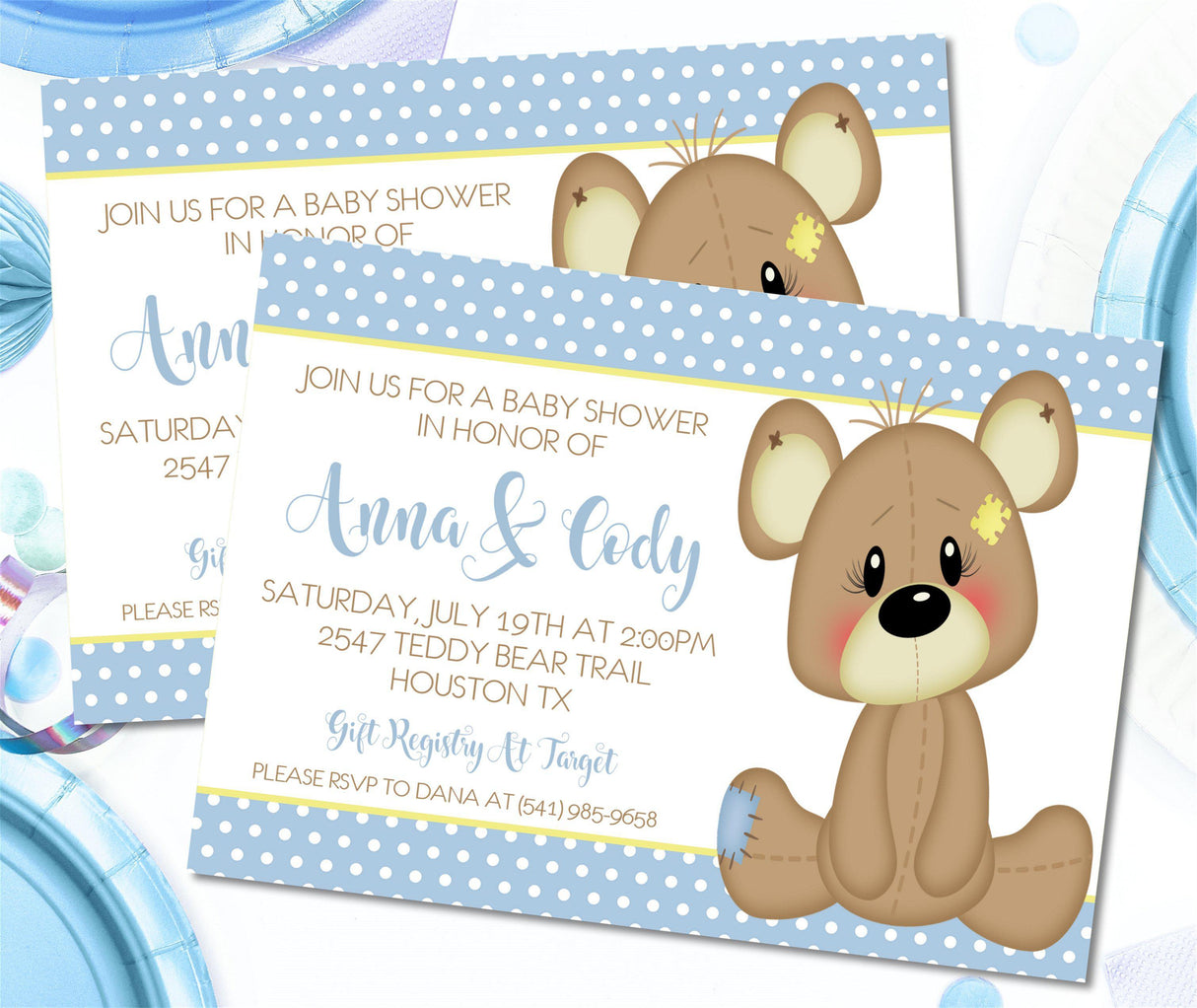teddy bear invitation cards classic storybook style