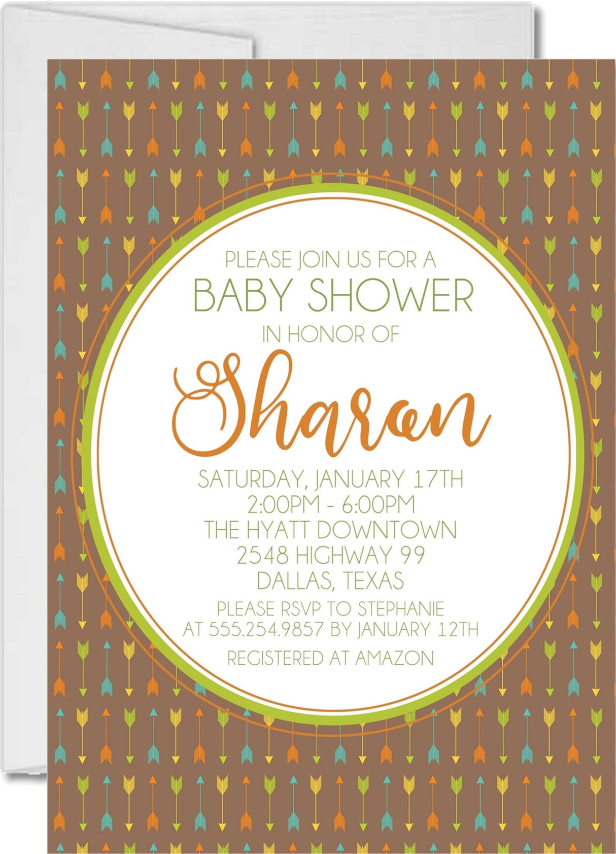 tribal baby shower invitations colorful arrow pattern design