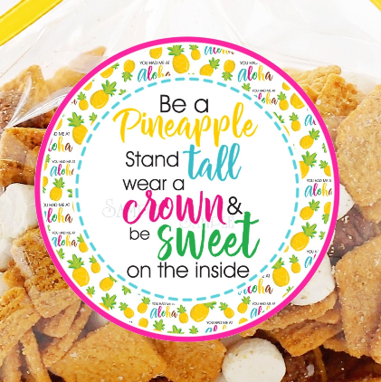 tropical be a pineapple birthday sticker