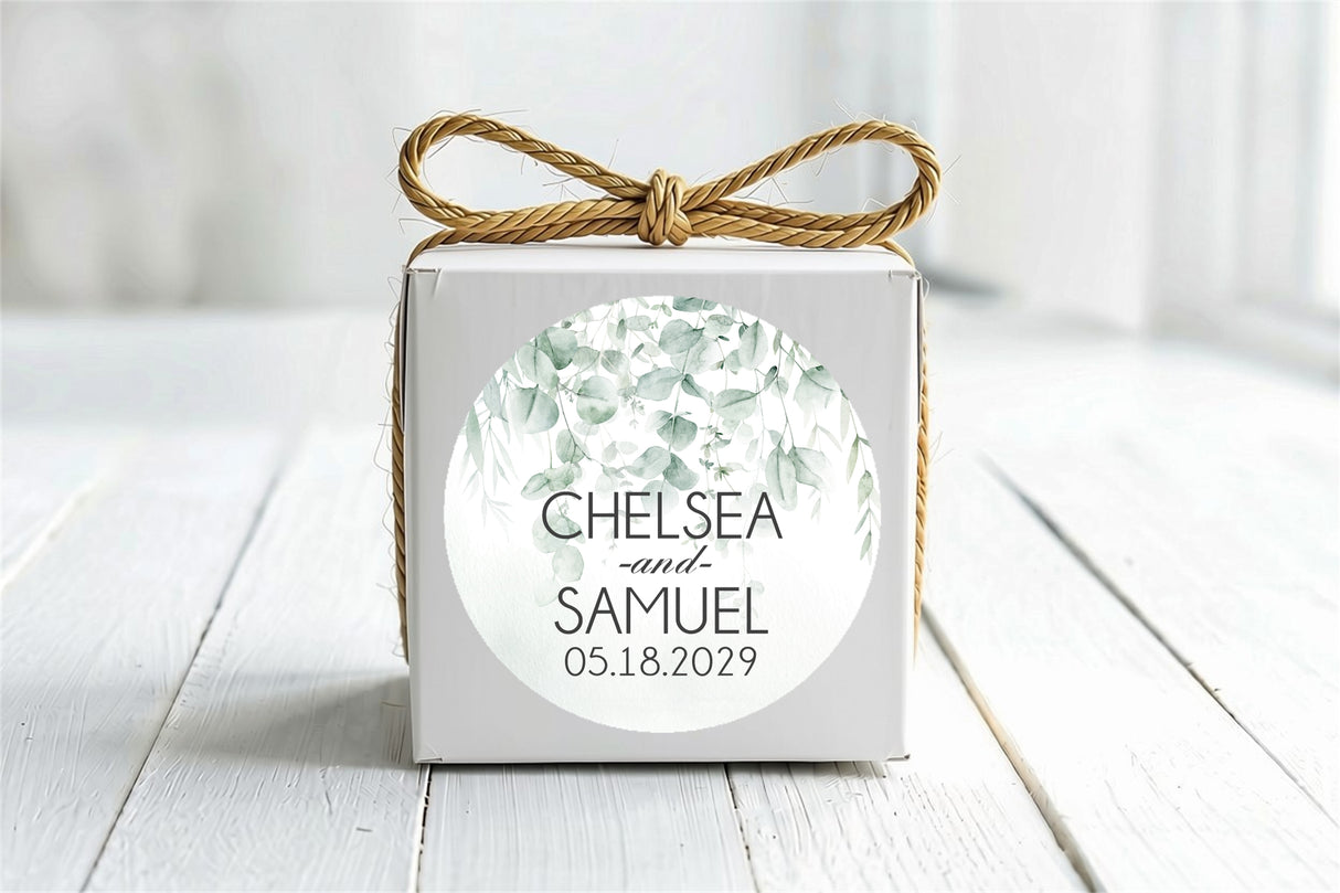Watercolor Eucalyptus Wedding Stickers