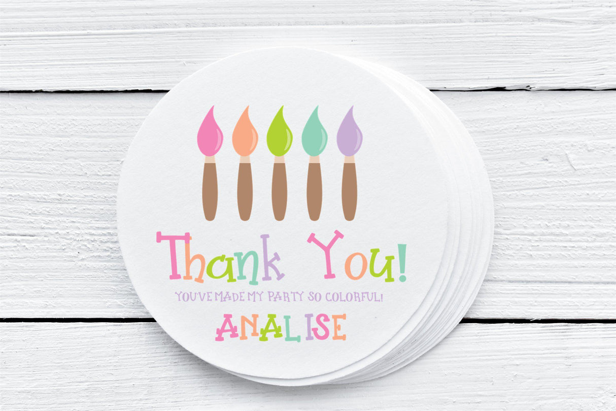 Art Painting Birthday Party Stickers