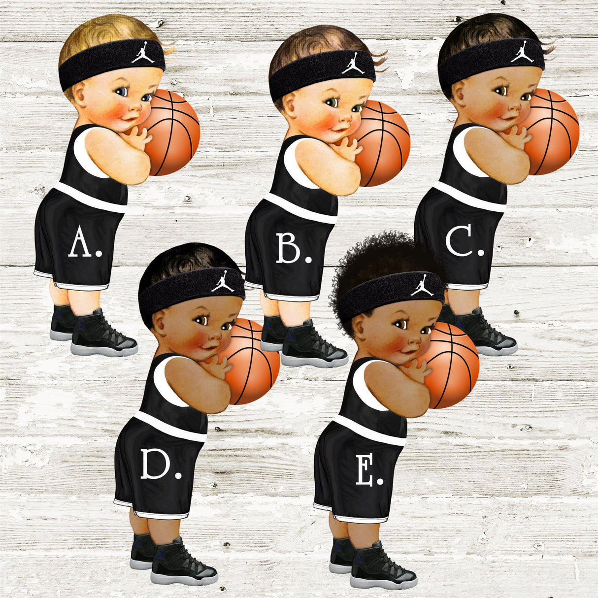 Basketball Baby Shower Stickers Or Favor Tags